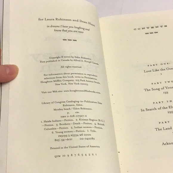 🏖️2/6.00🏖️ Monkey Beach by Eden Robinson Mariner Books - Picture 3 of 3